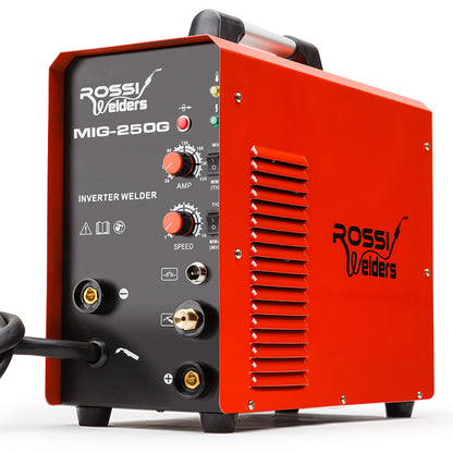 ROSSI 250Amp MAG MIG TIG MMA Welder, 4in1 Stick GMAW ARC Gas Gasless Inverter Welding Machine, 15A Plug
