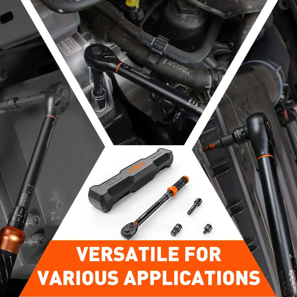 4Pc 3/8" Drive Click Torque Wrench Ratchet Socket  Adaptor Extension WorkShop