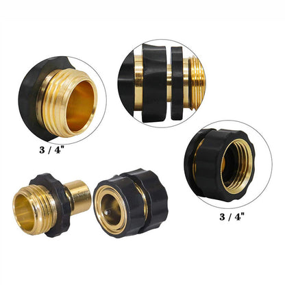 American Standard 3/4 Inch Brass Quick Connect Garden Hose Adapter (6 Male & 6 Female)