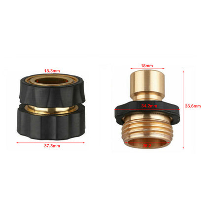 American Standard 3/4 Inch Brass Quick Connect Garden Hose Adapter (6 Male & 6 Female)